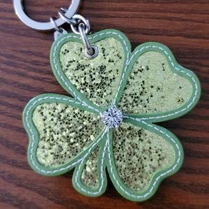 Coach Shamrock Clover Keychain Key Fob